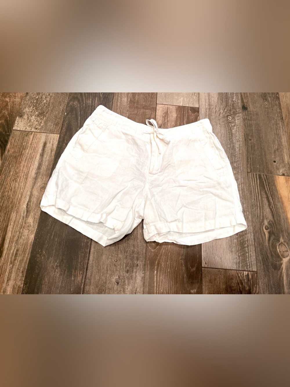 Lauren Ralph Lauren Women's 100% Linen White Shorts Size 8 Green Label